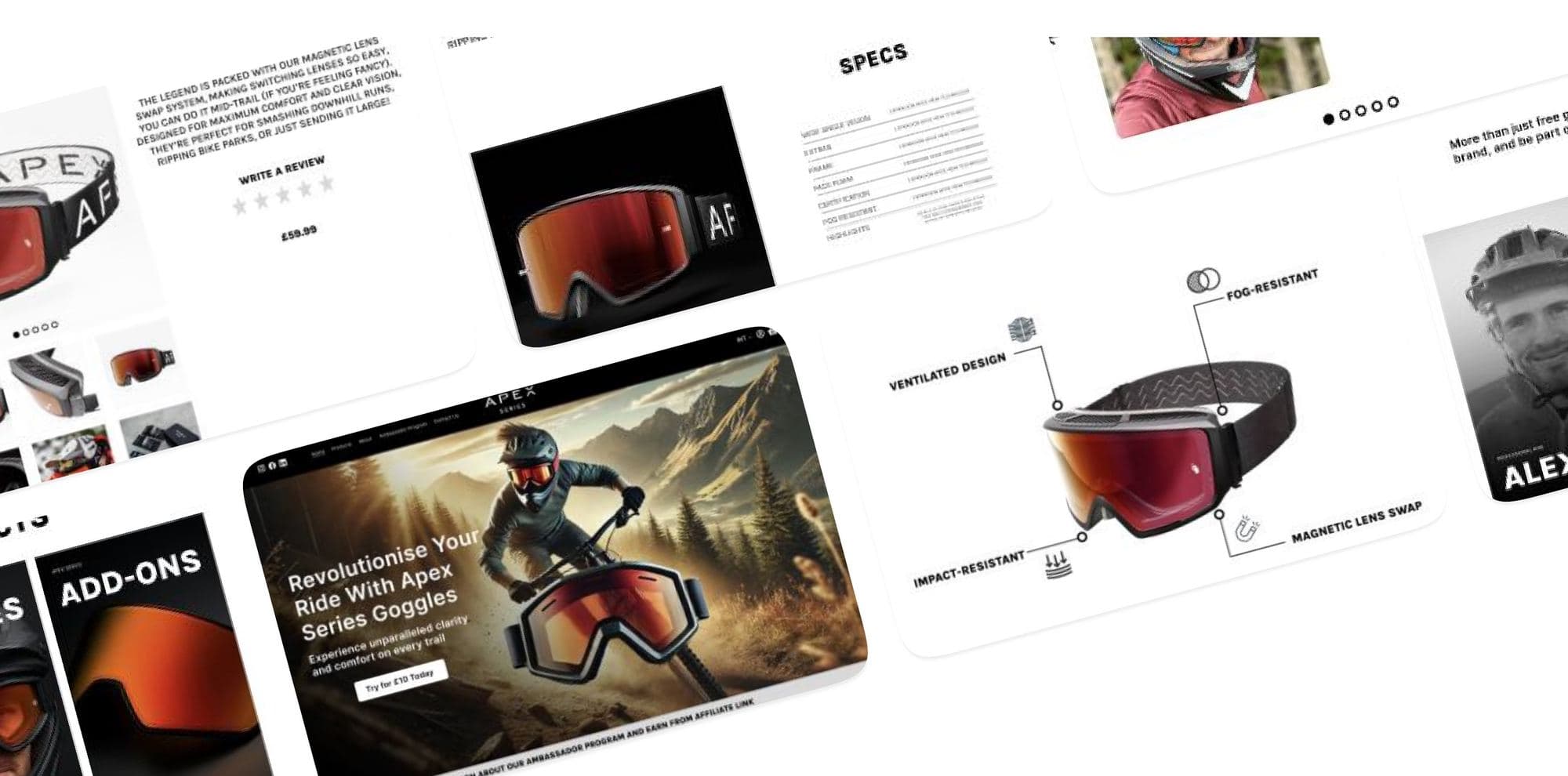 APEX store pages, product specs and add-ons